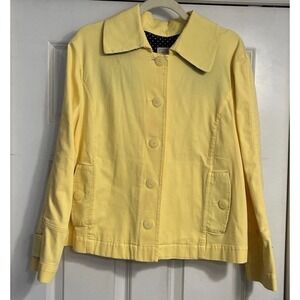 LL Bean Nautical Cottagecore XL Petite Yellow‎ Lightweight Gorpcore Button